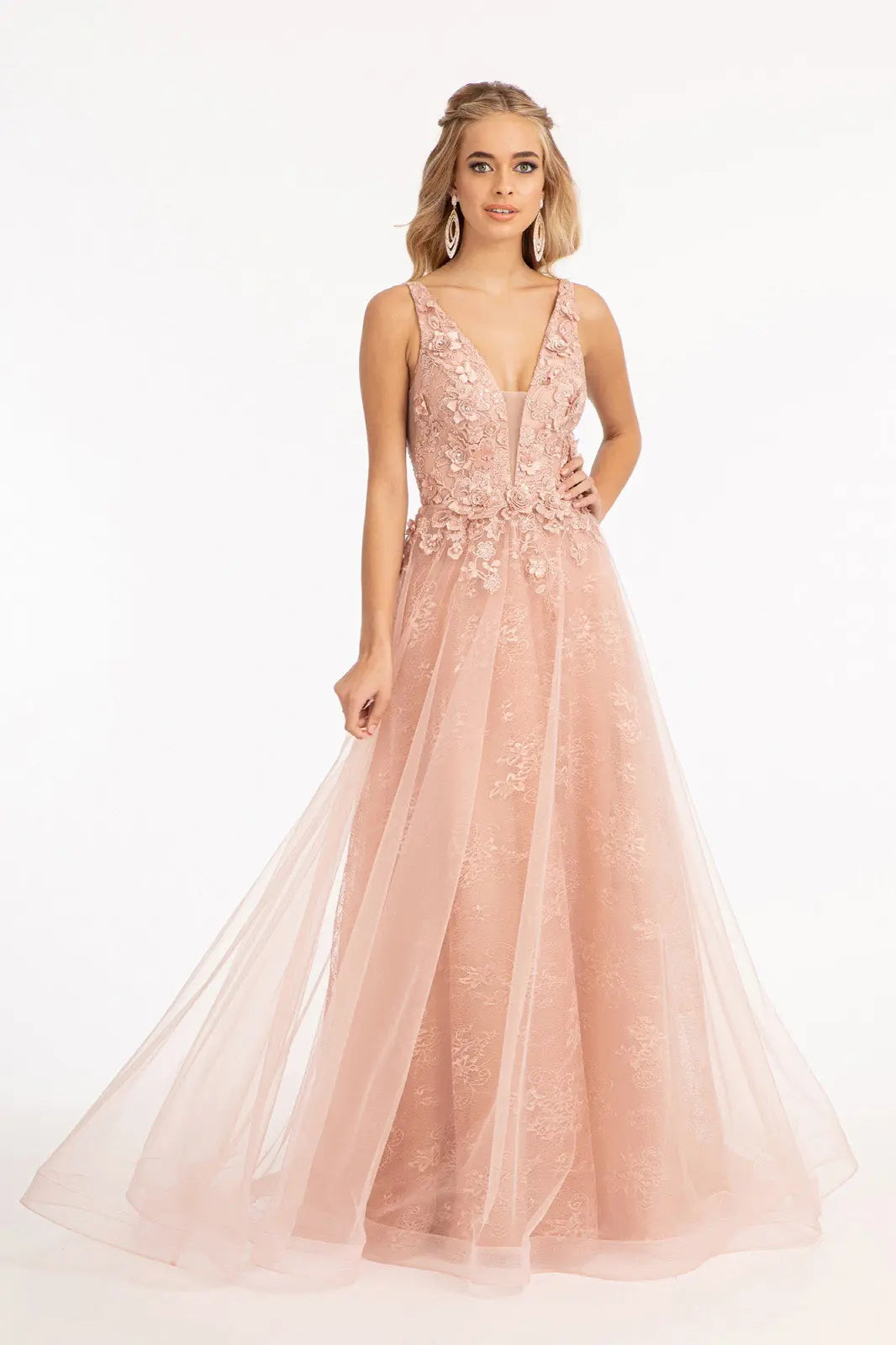 rose embroidered mesh dress Pink Floral Mesh Midi Dress