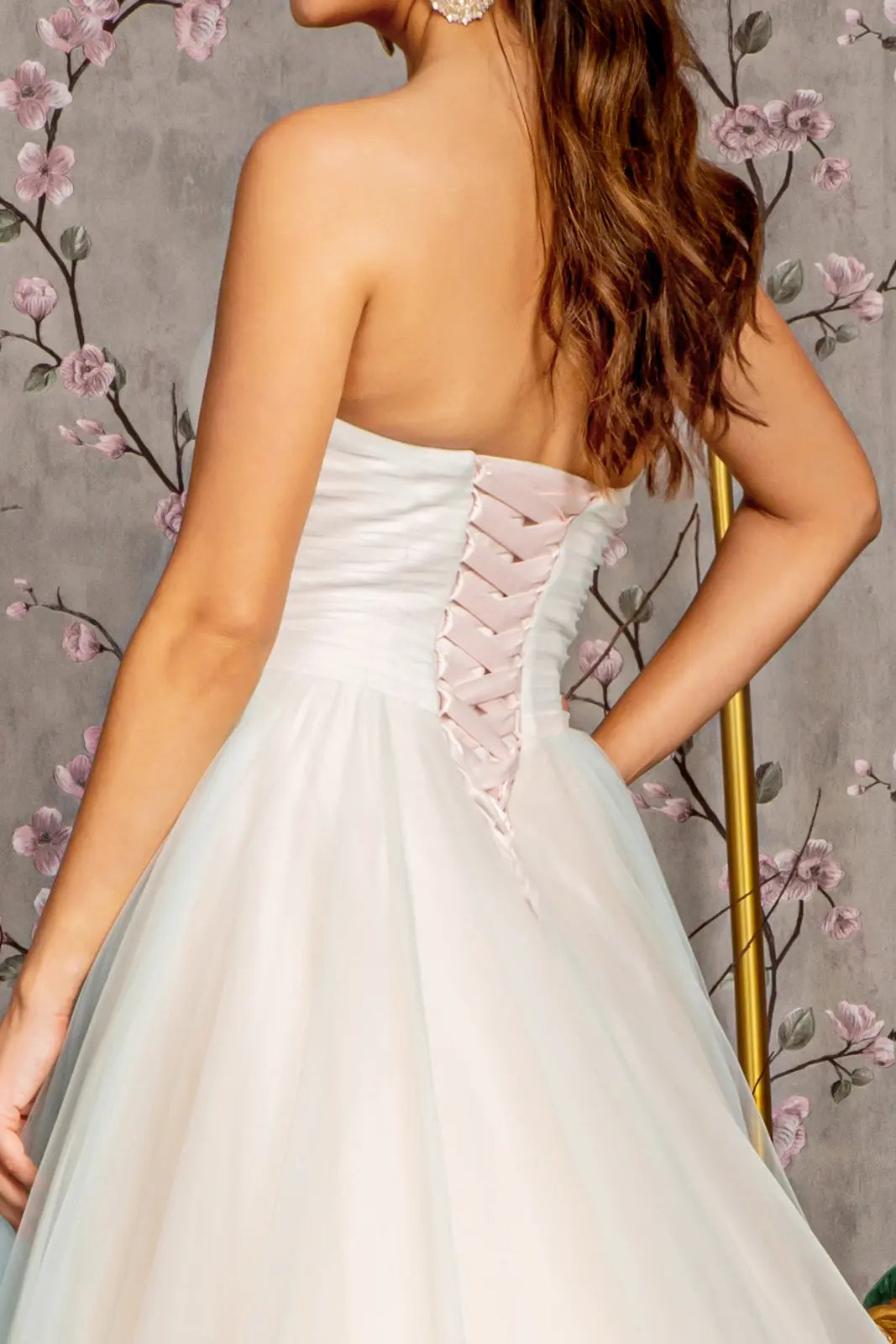 slim fit dress slacks LaDivine CD2420 Beaded Long Formal Fitted Prom Gown main image 1