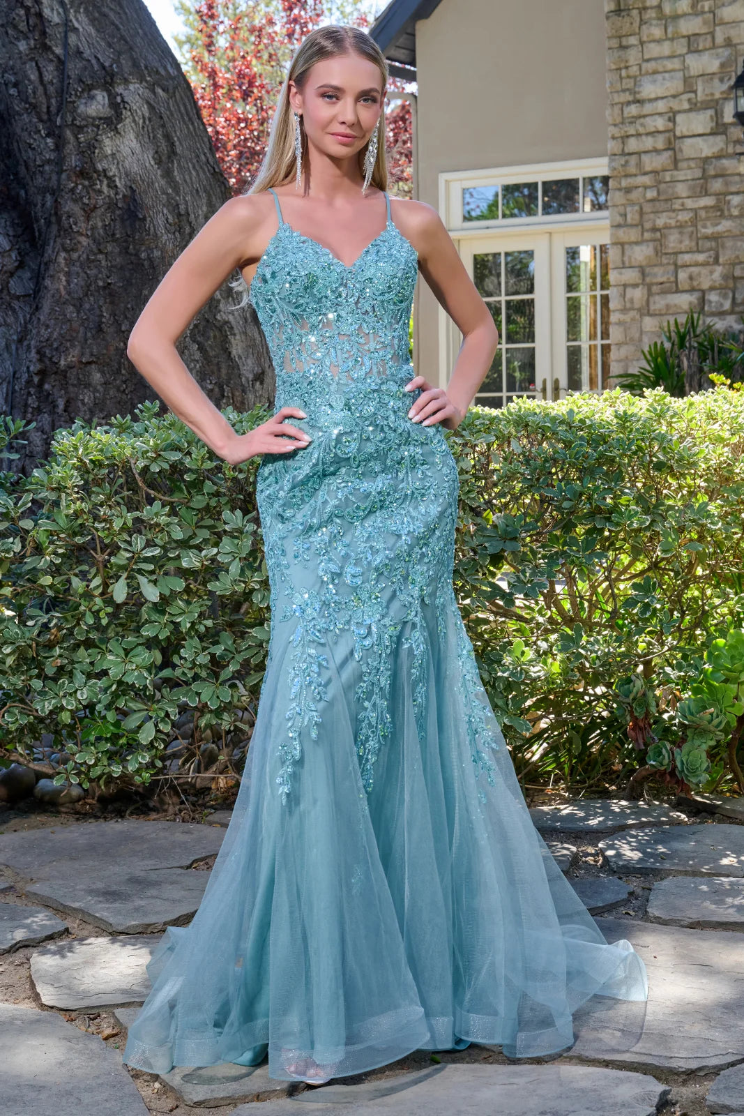 new arrival formal dresses Lavender Satin A-line V-neck Long Prom Dresses With 3D Lace Flowers, MP863