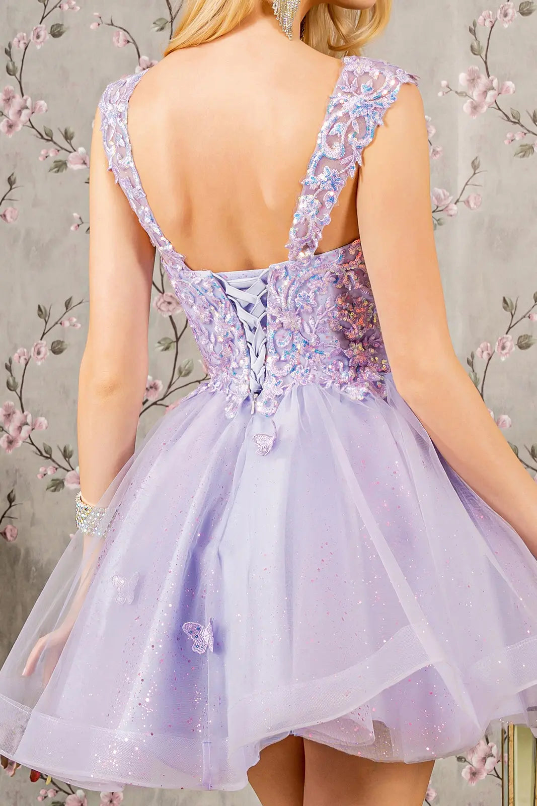 sequin babydoll dress Butterfly applique sequin mesh babydoll dress w sheer straps GLGS3186 – smcfashion.com