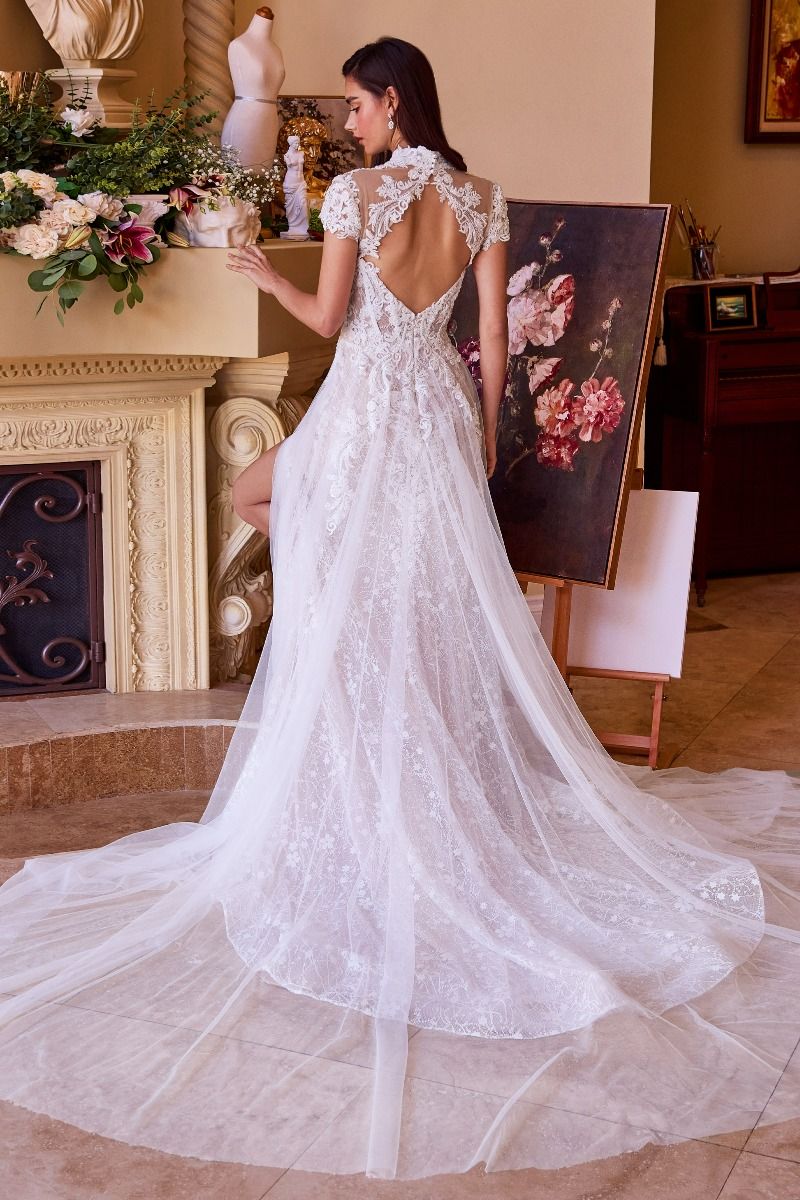 lace sheer back wedding dress As Is Sheer Back Wedding Dress with Lace Train
