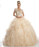 Sweetheart High Neck Ruffled Tulle Skirt Long Quinceanera Dress JT1423-Quinceanera Dress-smcfashion.com