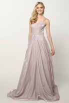 Metallic Glitter A-Line Detailed Back Long Prom Dress JT203-Prom Dress-smcfashion.com