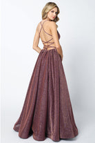 A-Line Metallic Open Criss Cross Back Long Prom Dress JT204-Prom Dress-smcfashion.com