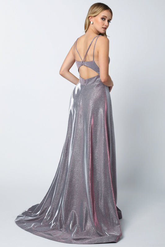 A-Line Illusion V-Neck Open Criss Cross Back Long Prom Dress JT208-Prom Dress-smcfashion.com