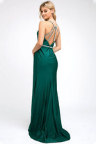 Ruched Bodice Fitted Embellished Waist Long Prom Dress JT233-Prom Dress-smcfashion.com