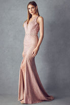 Mermaid Illusion V-Neck Side Slit Long Prom Dress JT237-Prom Dress-smcfashion.com