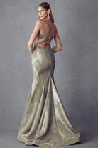 Embellished Glitter Open Criss Cross Back Mermaid Long Prom Dress JT242-Prom Dress-smcfashion.com