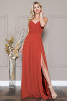 Classic Chiffon A-Line Adjustable Straps Zipper Back Long Prom Dress AC477-Bridesmaid Dress-smcfashion.com