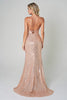 Spaghetti Strap Sequins Zipper Back Long Prom Dress ACBZ011