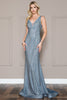 Sleeveless Rhinestone Zipper Back Long Prom & Mother Of The Bride Dress AC2030