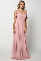 Chiffon Ruched Off Shoulder Sweetheart Long Bridesmaid Dress JT676-Bridesmaid Dress-smcfashion.com