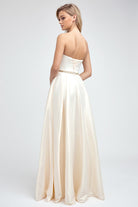 Strapless Embellished Waist Open Back Satin Long Prom Dress JT688-Prom Dress-smcfashion.com