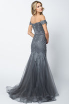 Embellished Lace Off Shoulder Mermaid Long Prom Dress JT693-Wedding Dress-smcfashion.com