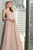 Plunging V-Neck Glitter A-Line Long Prom Dress JT201-Prom Dress-smcfashion.com