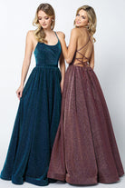 A-Line Metallic Open Criss Cross Back Long Prom Dress JT204-Prom Dress-smcfashion.com