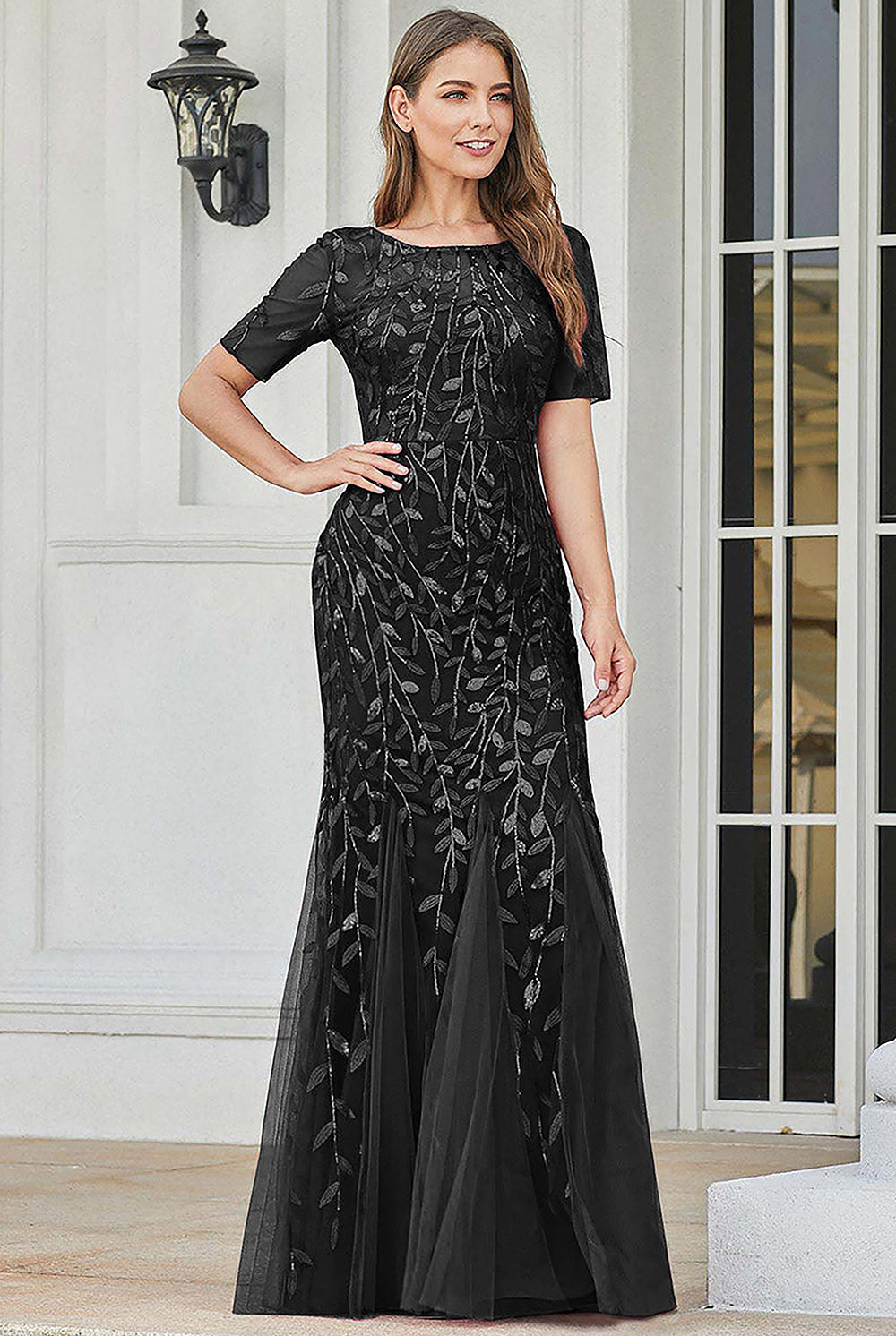 Embroidered Lace Mermaid Long Prom & Mother Of The Bride Dress AC7707-Prom Dress-smcfashion.com