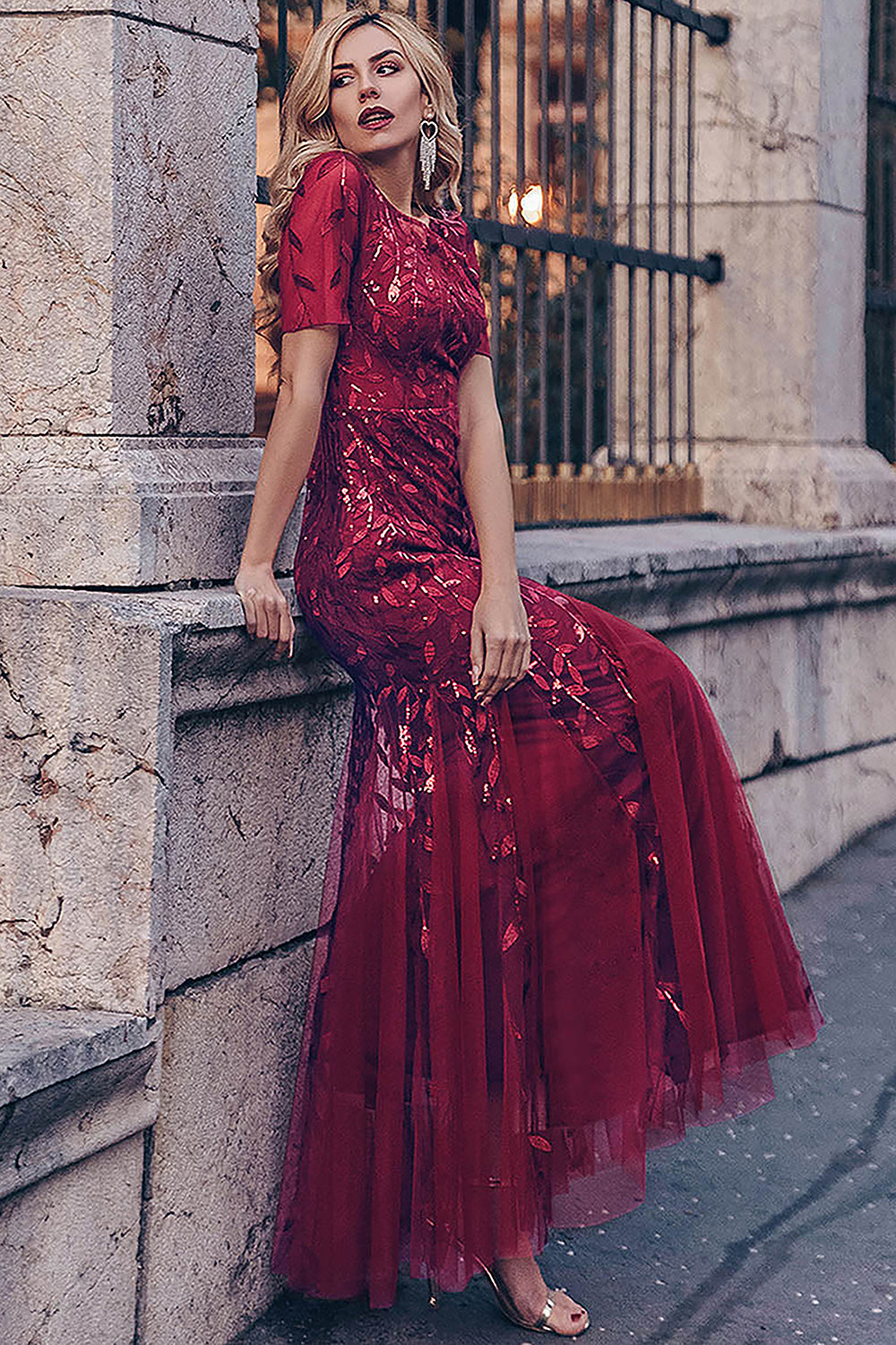 Embroidered Lace Mermaid Long Prom & Mother Of The Bride