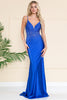 Embroidered Waist Sheath V-Neck Long Evening & Prom Dress AC390