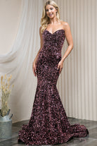 Embroidered Sequin Open Back Mermaid Long Prom Dress AC392-Prom Dress-smcfashion.com
