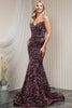 Embroidered Sequin Open Back Mermaid Long Prom Dress AC392