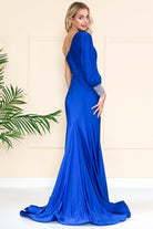 One Shoulder Mermaid Satin Long Prom Dress AC2102-Prom Dress-smcfashion.com