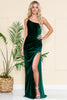 Velvet One Shoulder Side Slit Long Prom Dress AC6118