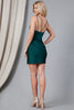 Double Spaghetti Straps V-Neck Short Cocktail Dress AC3001S