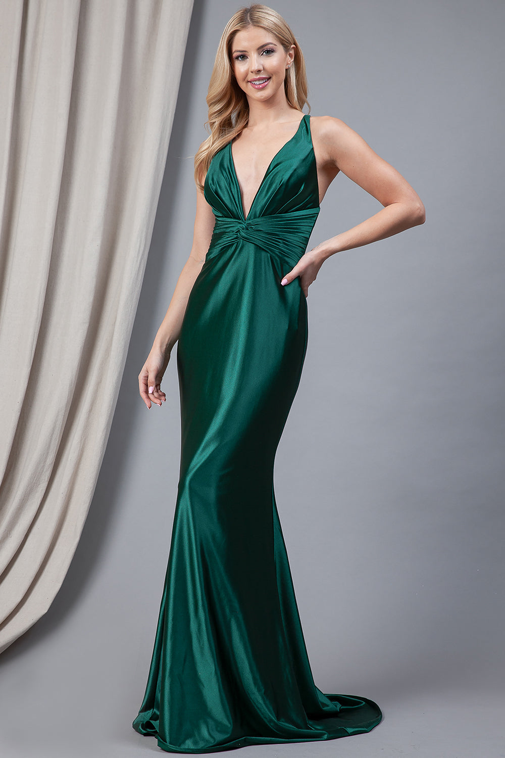 Satin Open Criss Cross Back Long Prom Dress AC5039-Prom Dress-smcfashion.com