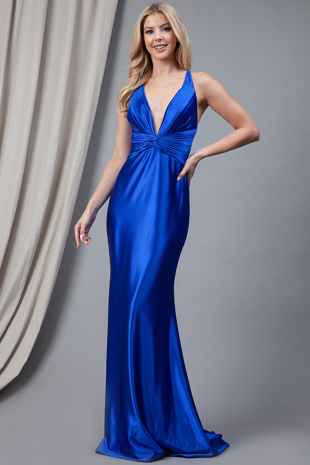 Satin Open Criss Cross Back Long Prom Dress AC5039-Prom Dress-smcfashion.com