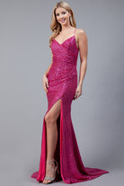 Spaghetti Strap Sequins Zipper Back Long Prom Dress ACBZ011-Prom Dress-smcfashion.com