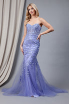 Mermaid Strapless Embroidered Lace Long Prom Dress AC7024-Prom Dress-smcfashion.com