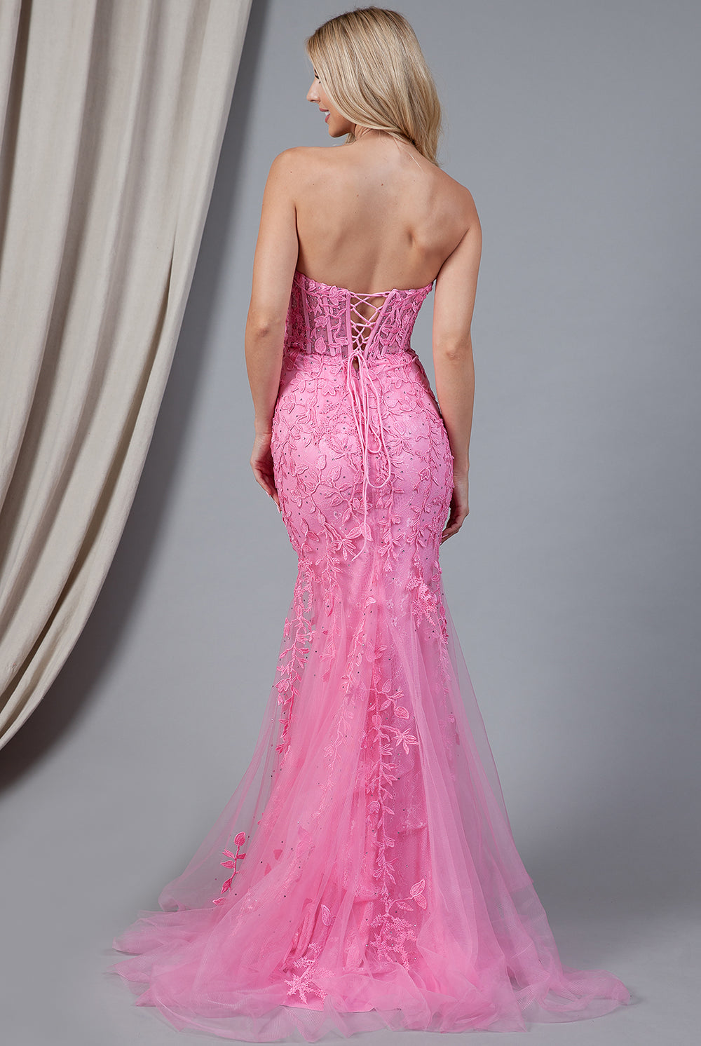 Mermaid Strapless Embroidered Lace Long Prom Dress AC7024-Prom Dress-smcfashion.com
