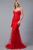 Mermaid Strapless Embroidered Lace Long Prom Dress AC7024