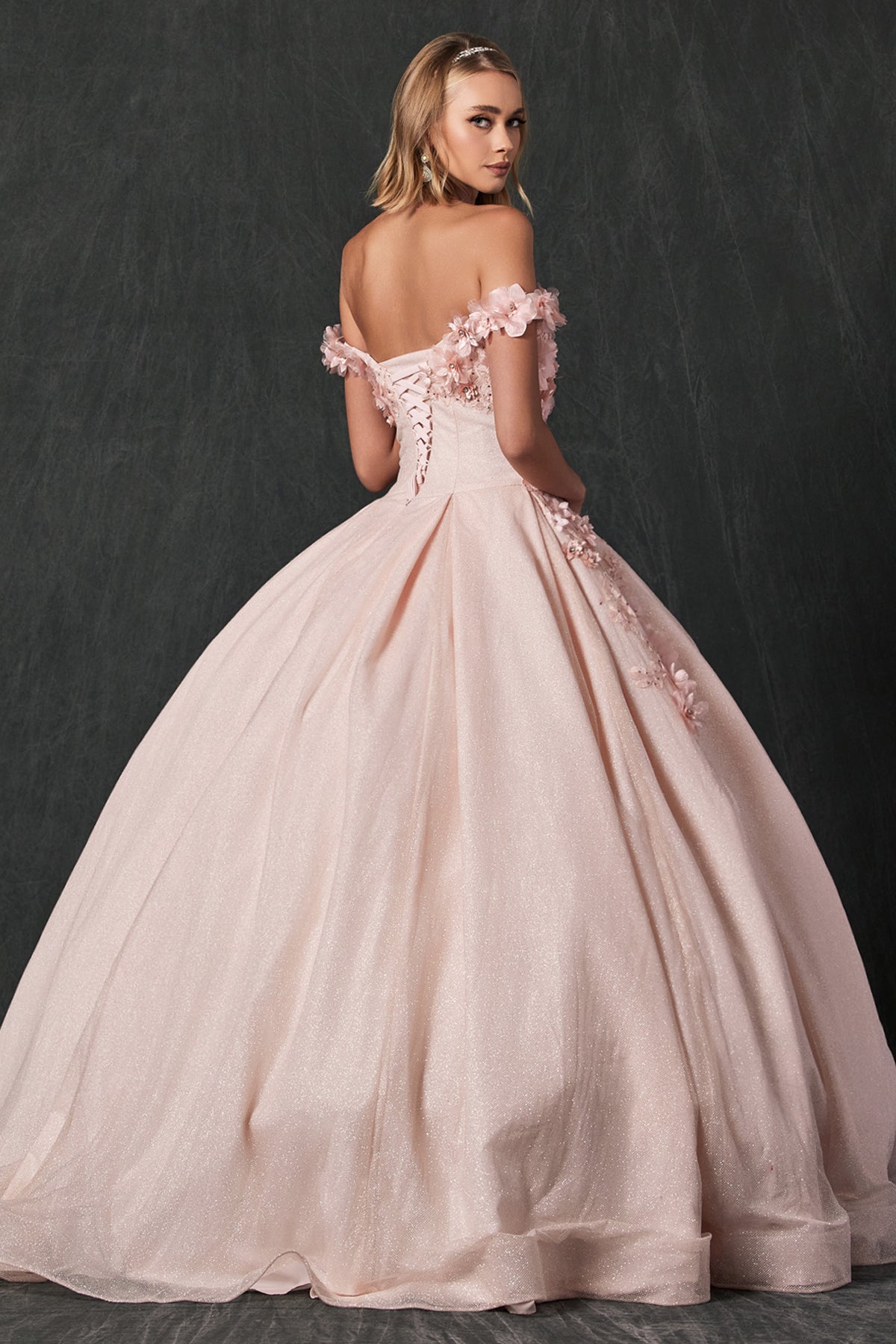 Floral Embroidered Tulle Sweetheart Long Quinceanera Dress JT1433-Quinceanera Dress-smcfashion.com