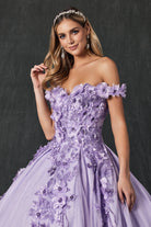 Floral Embroidered Tulle Sweetheart Long Quinceanera Dress JT1433-Quinceanera Dress-smcfashion.com