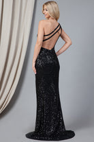 Embellished Sequins One Shoulder Long Prom Dress AC5041-Prom Dress-smcfashion.com