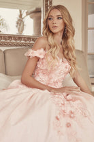 Floral Embroidered Tulle Sweetheart Long Quinceanera Dress JT1433-Quinceanera Dress-smcfashion.com