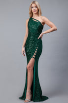 Embellished Sequins One Shoulder Long Prom Dress AC5041-Prom Dress-smcfashion.com