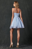 Embellished Beads Illusion V-Neck Straps Short Cocktail & Homecoming Dress JT857-Cocktail Dress-smcfashion.com