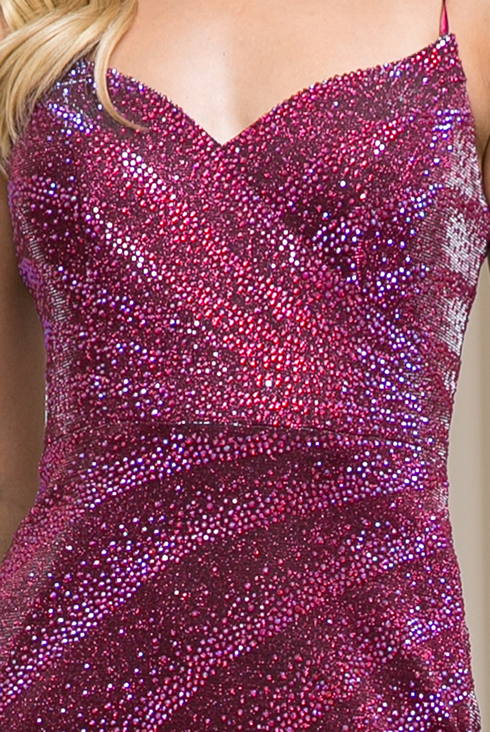 Embellished Glitter Side Slit Short Cocktail Dress AC398S-Cocktail Dress-smcfashion.com