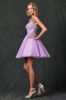 Embellished Beads Illusion V-Neck Straps Short Cocktail & Homecoming Dress JT857-Cocktail Dress-smcfashion.com