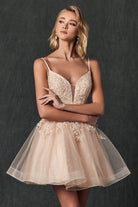 Illusion Sweetheart Open Back Embroidered Bodice Short Cocktail Dress JT859-Cocktail Dress-smcfashion.com