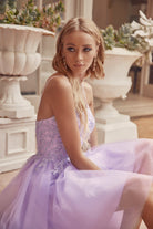 Floral Applique With Stones Babydoll Short Cocktail Dress JT860-Cocktail Dress-smcfashion.com