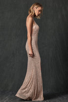 Tight Sequin Sheer Deep V-Neck and Side Long Prom Dress JT264-Prom Dress-smcfashion.com