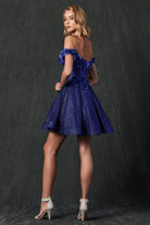 Off Shoulder 3D Floral Applique Sweetheart Short Cocktail & Homecoming Dress JT861-Cocktail Dress-smcfashion.com