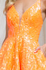 Embroidered Sequins Illusion V-Neck Babydoll Short Cocktail Dress AC7999S