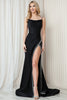 Mermaid Side Slit Cowl Neck Double Spaghetti Straps Long Prom Dress AC399