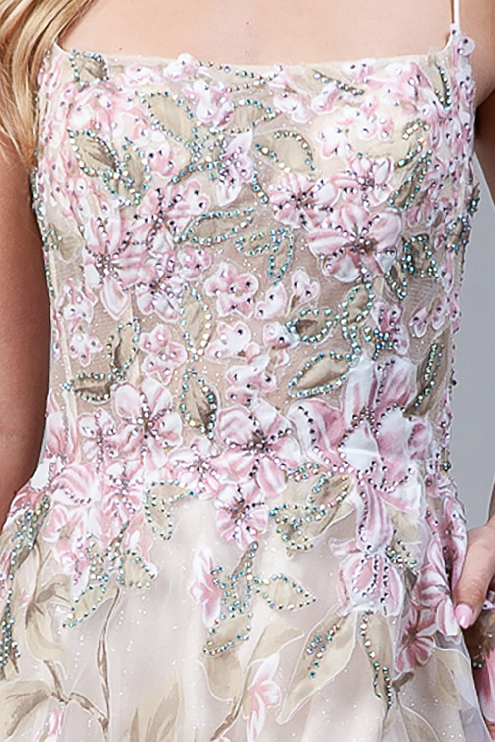 Embroidered Flowers Straight Across Side Slit Long Prom Dress AC2105-Prom Dress-smcfashion.com