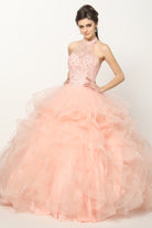 Crystal Beading On A Flounced Tulle Long Quinceanera Dress JT1420-Quinceanera Dress-smcfashion.com
